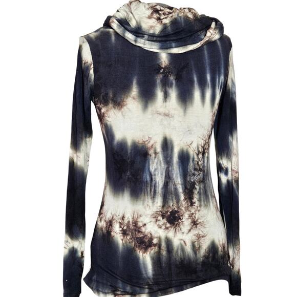 Renee C Made in the USA Tie Die Cowl Neck Top Size Small - Picture 2 of 3